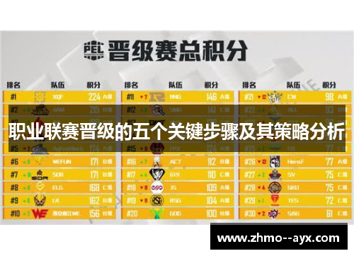 职业联赛晋级的五个关键步骤及其策略分析